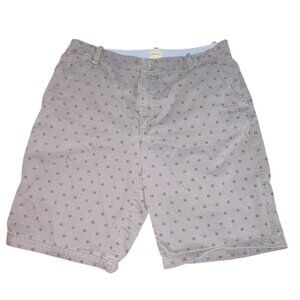 G.H. Bass & Co Mens Flat Front Geometric Chino Shorts-Gray-Size 34-Fair